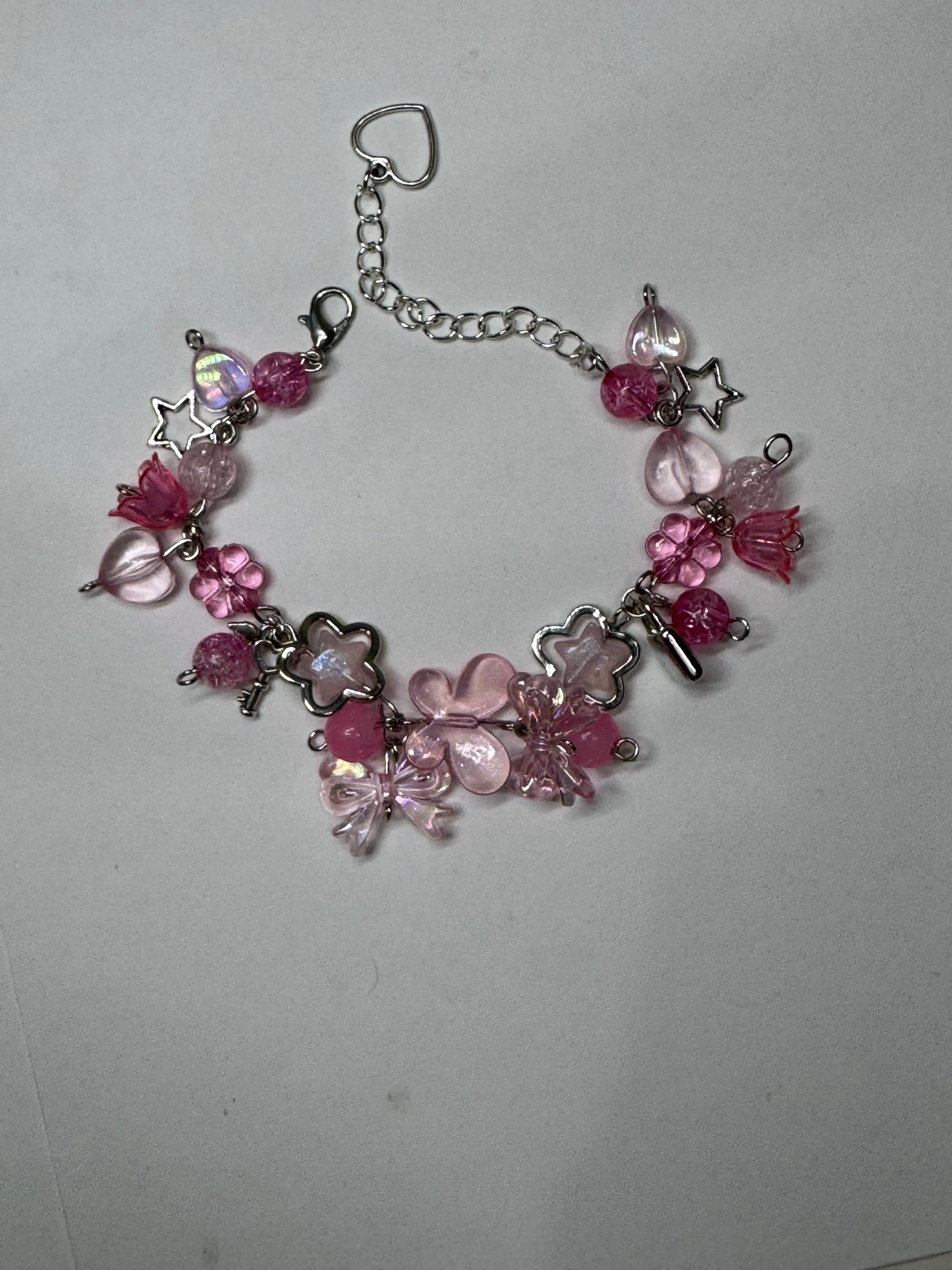 Pink butterfly bracelet