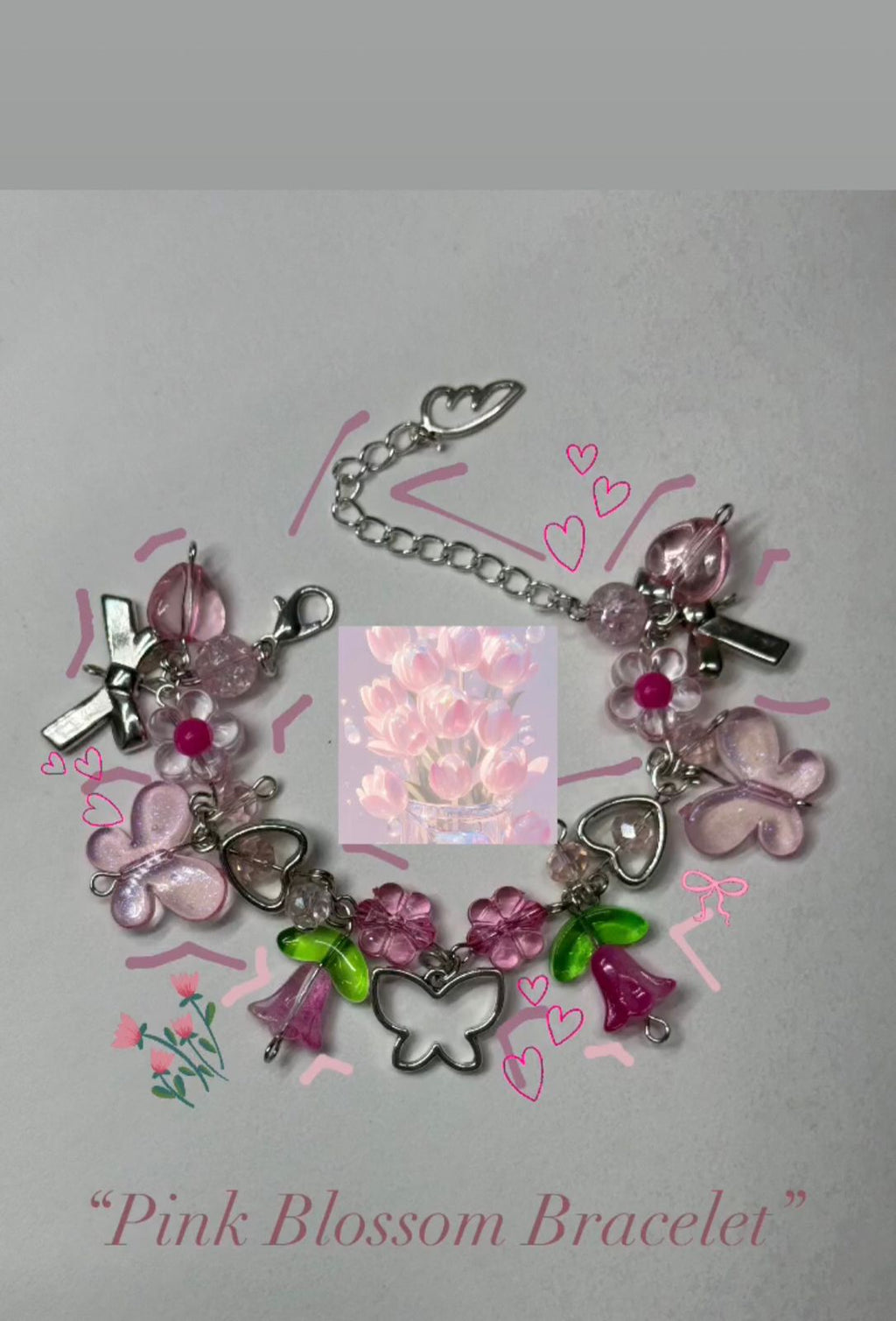 Pink blossom bracelet