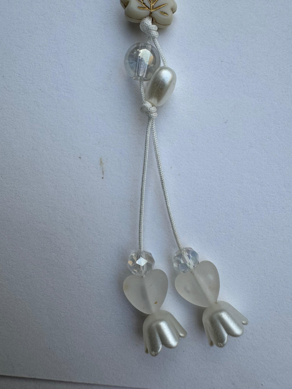White Bow And Flower Charm