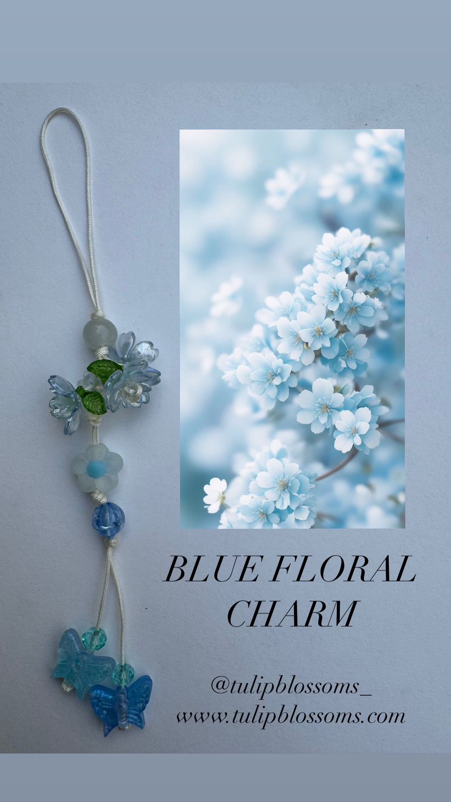 Blue Floral Charm