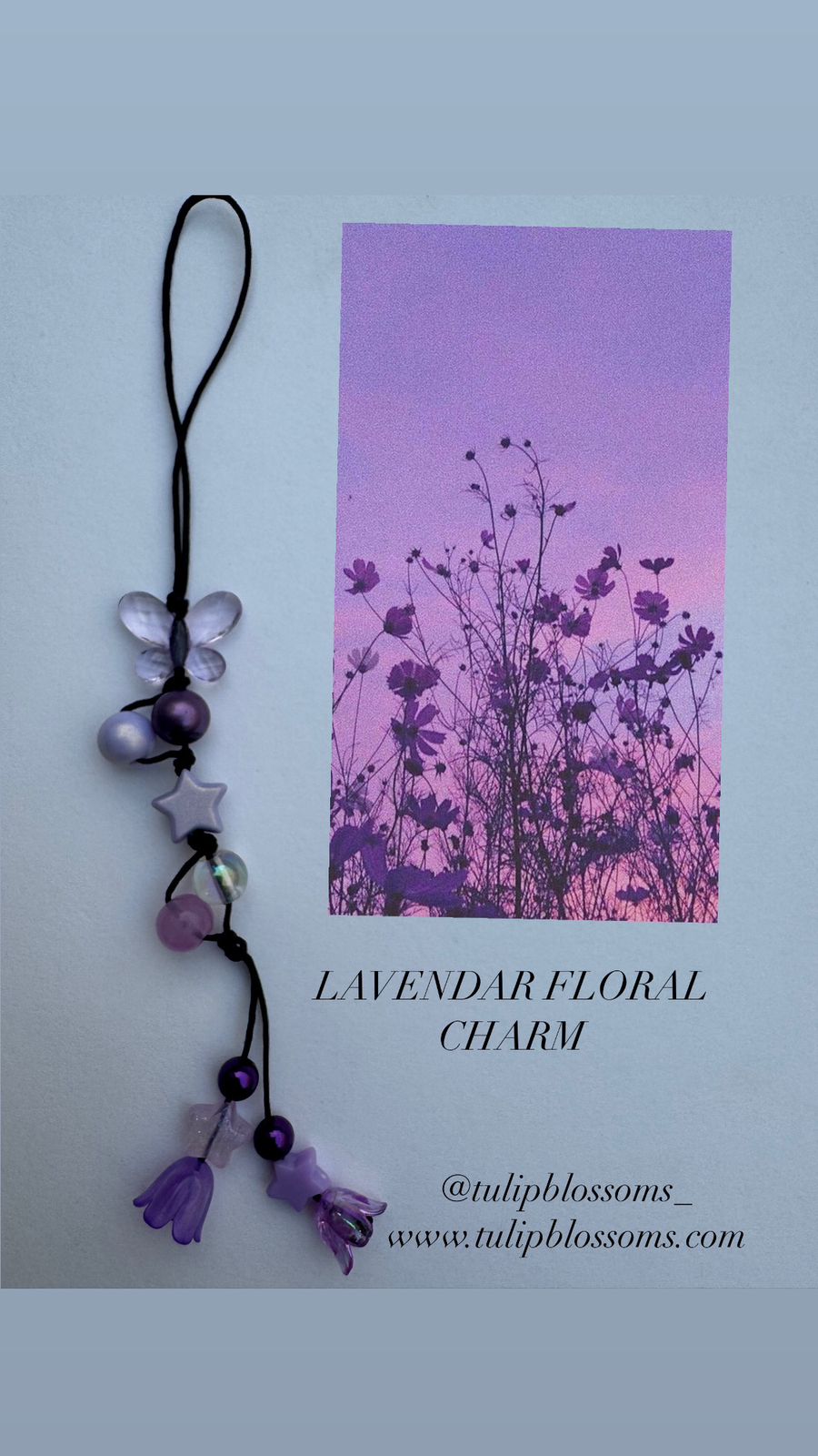 Lavendar Floral Charm