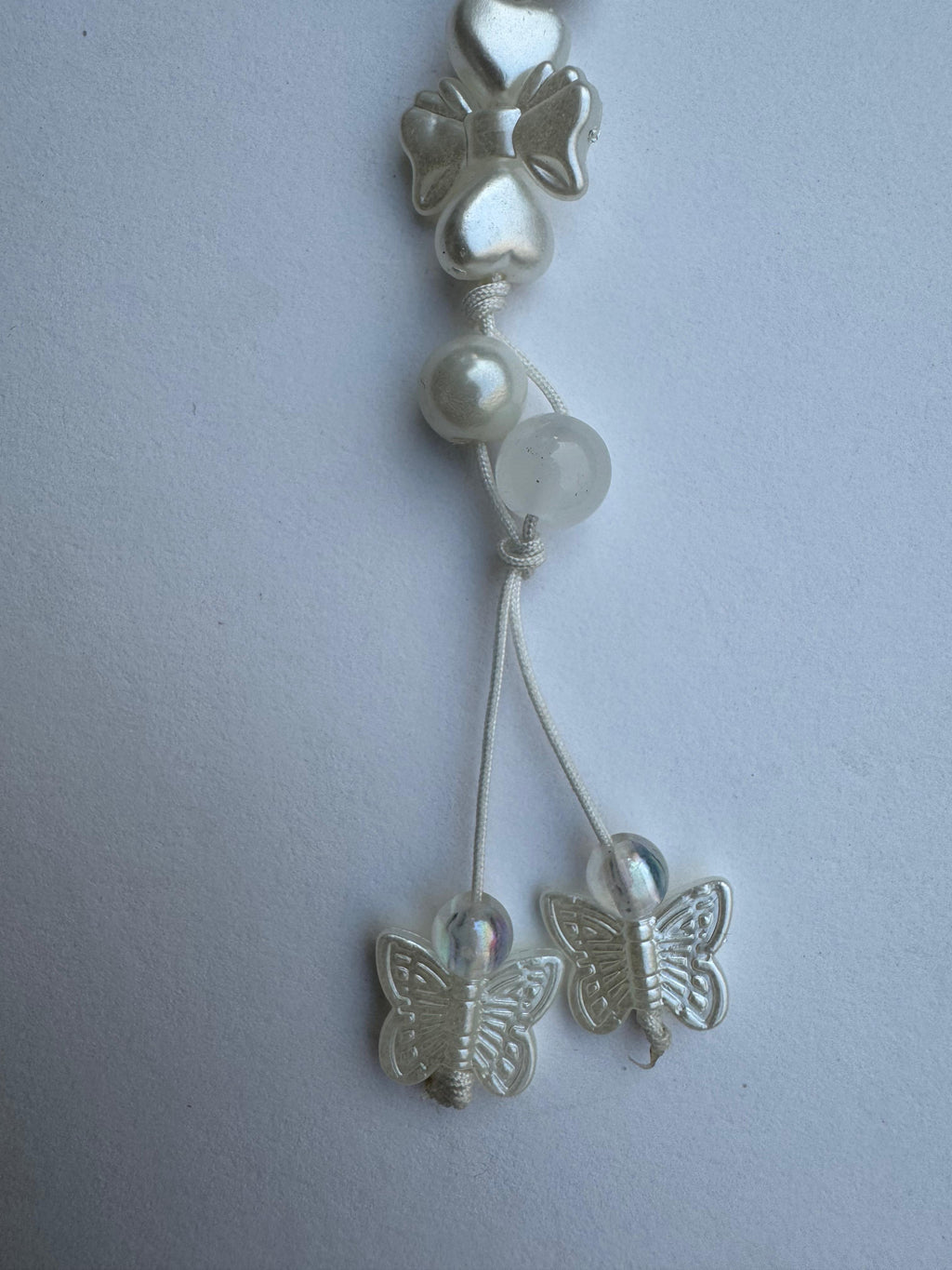 White Flotal Bow Charm