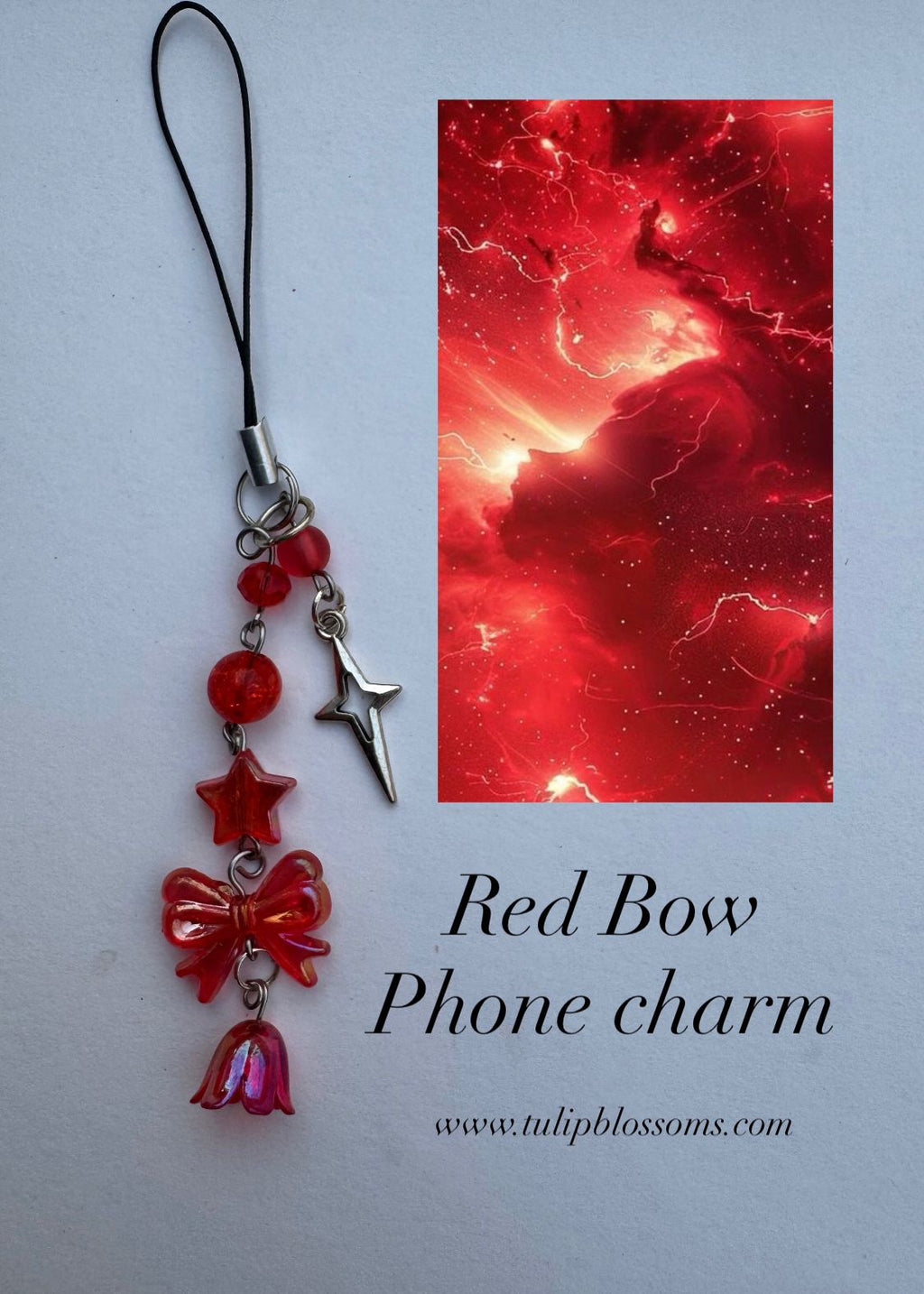 Red Bow Phone Charm