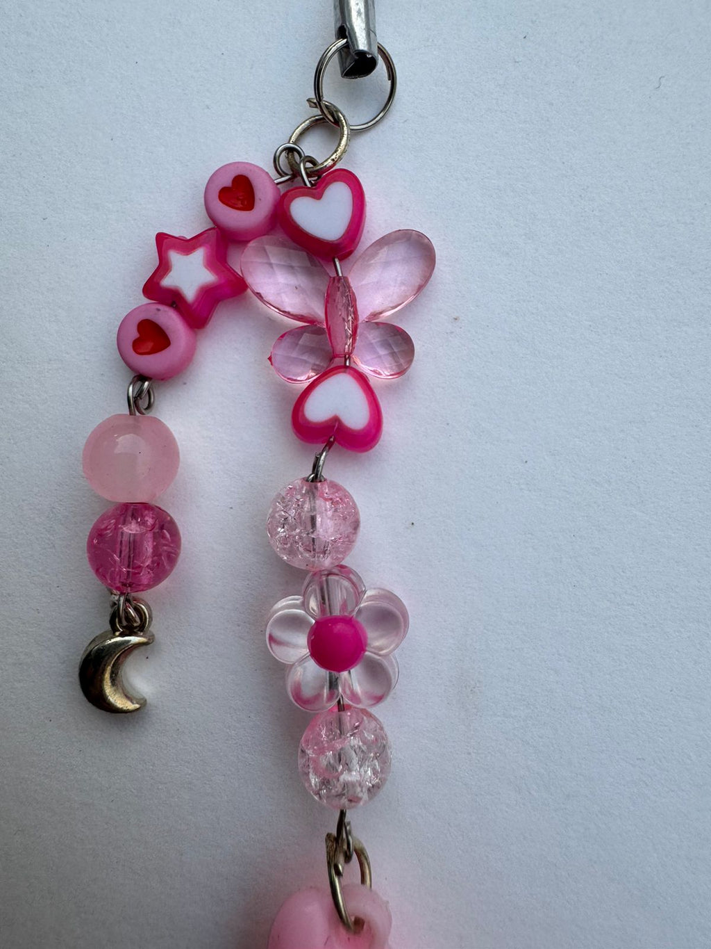 Pink Butterfly Phone Charm
