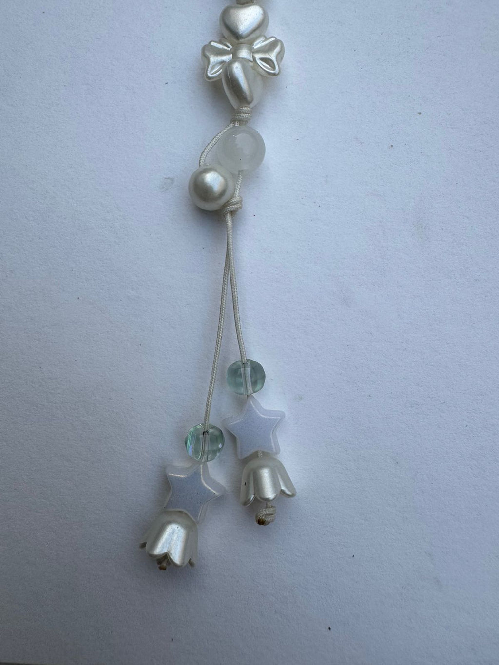 White Bell Flower Phone Charm