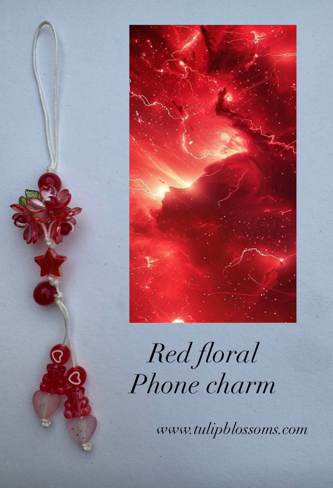 Reb Floral Phone Charm