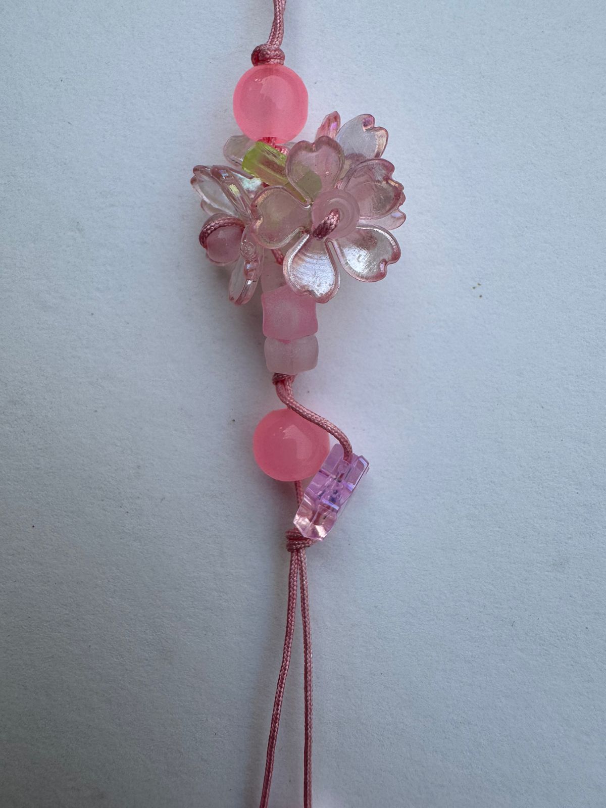 Pink Floral Phone Charm