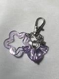 Purple Star Heart  Keychain