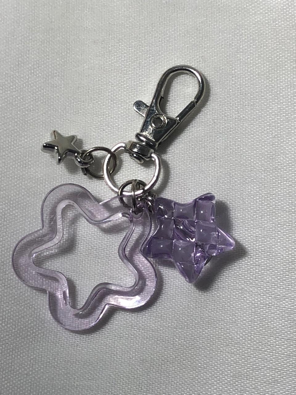 Purple Stars  Keychain