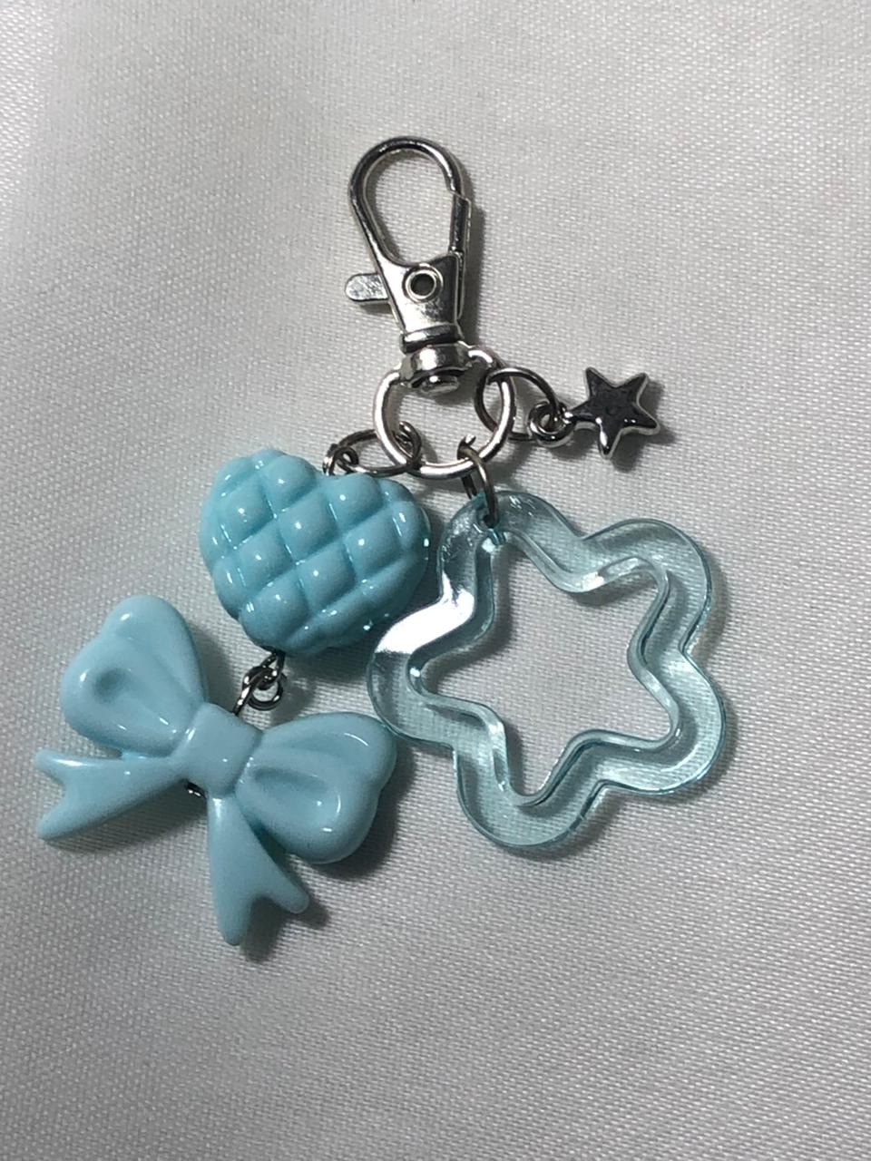 Blue Bow Keychain