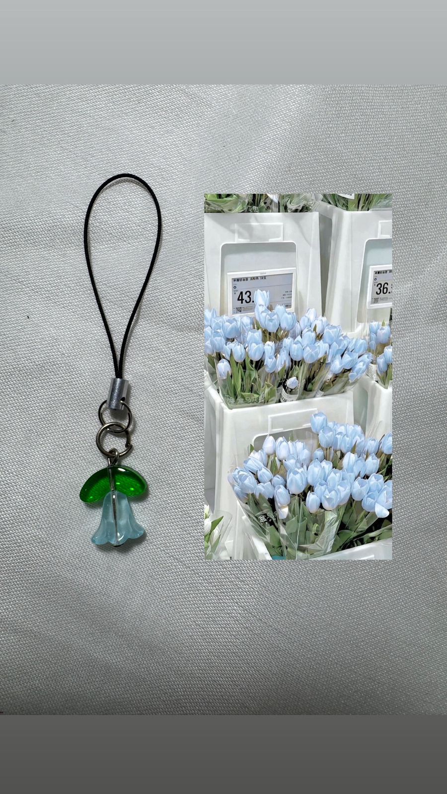 Blue Tulip Phone Charm