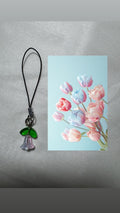 Pinkish Blue Tulip Phone Charm