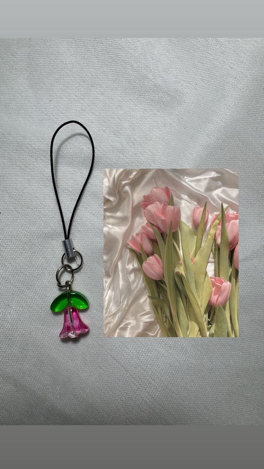 Pink Tulip Phone Charm