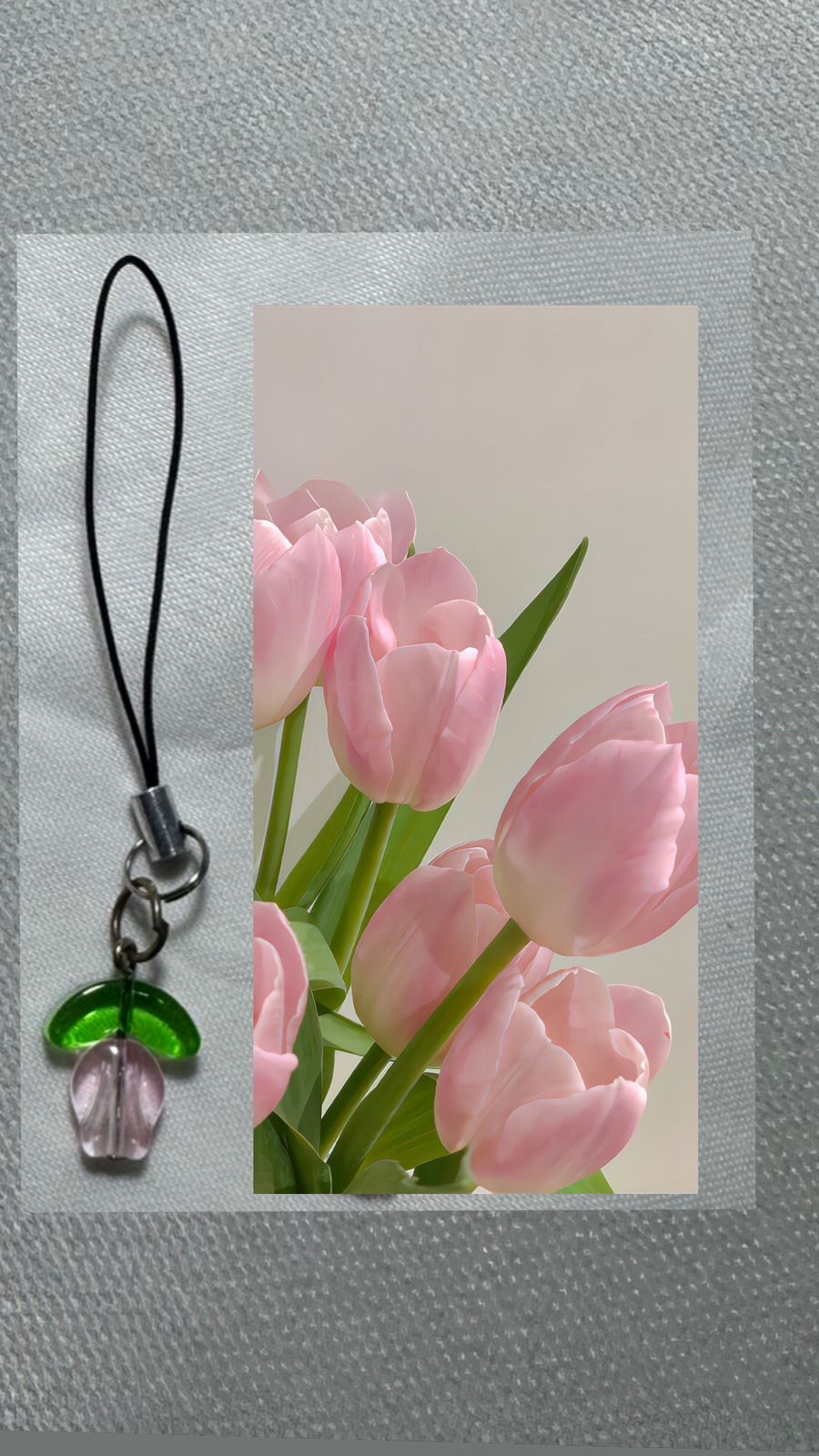 Pastel pink Tulip Phone Charm