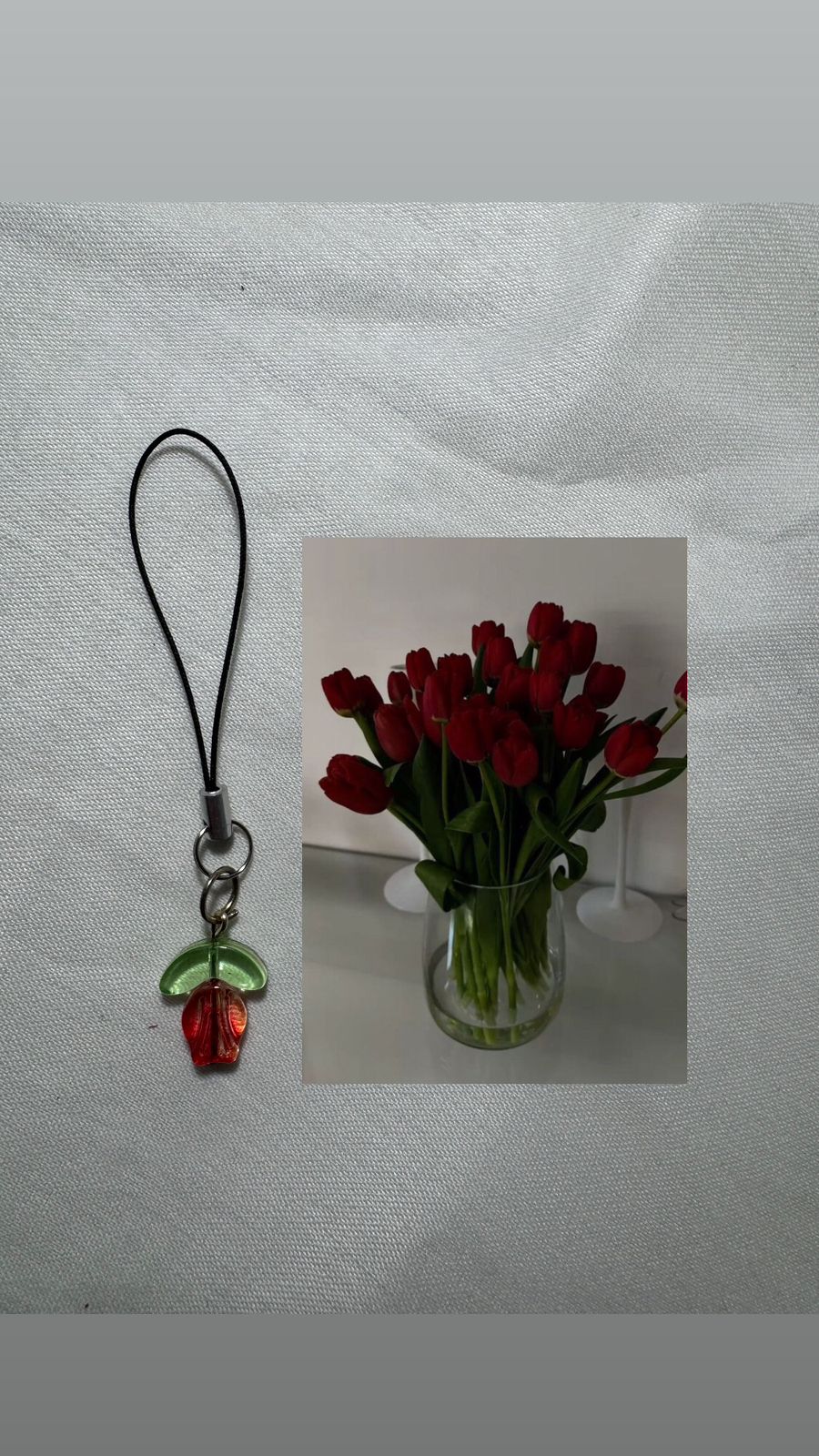 Red Tulip Phone Charm