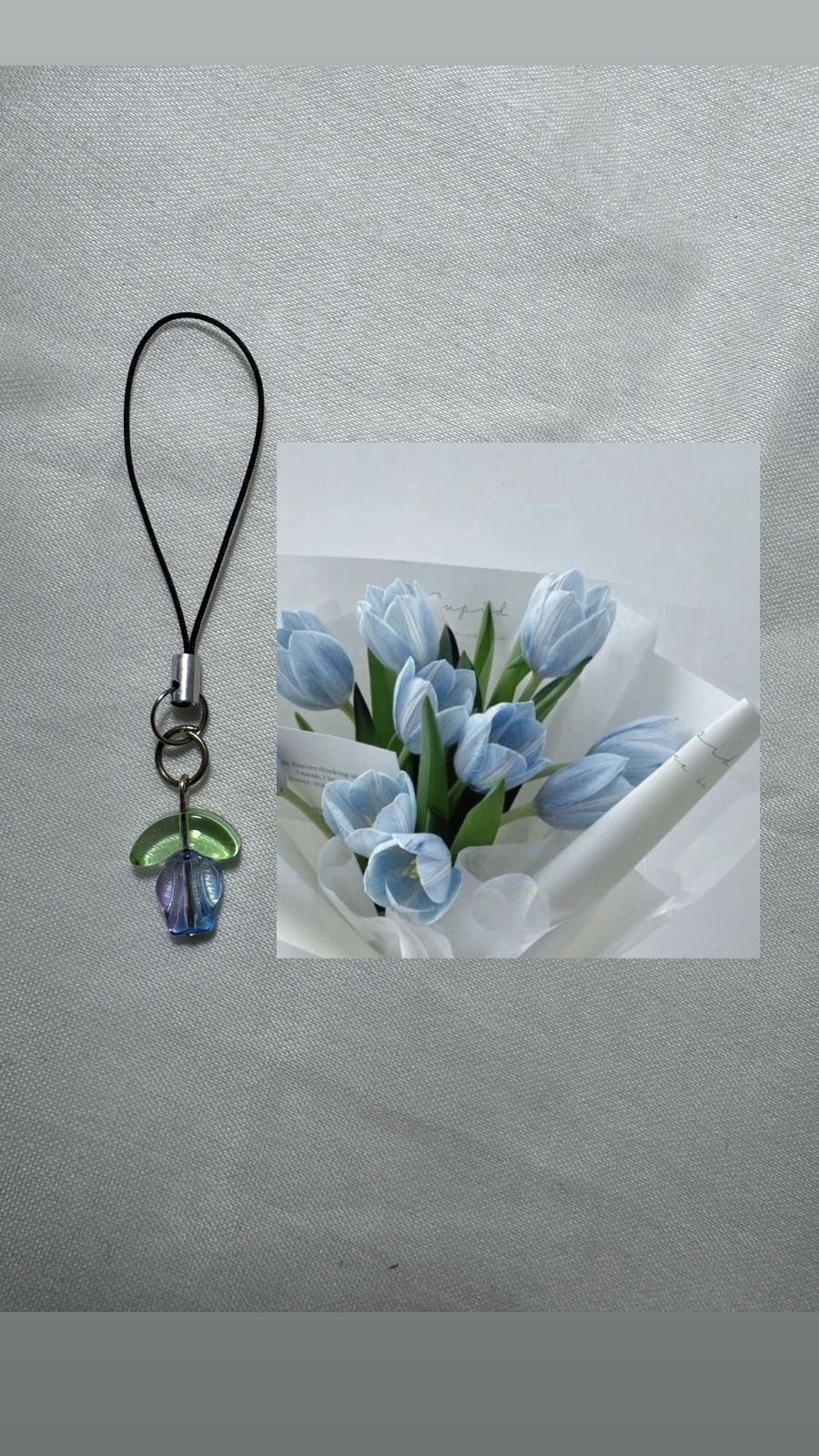 Bluish Purple Tulip Phone Charm
