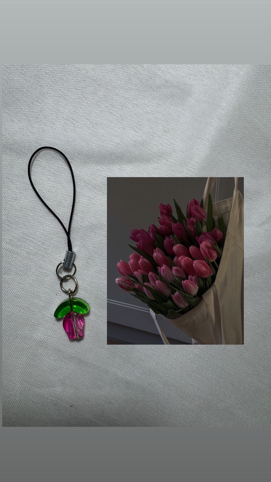 Shocking Pink Tulip Phone Charm