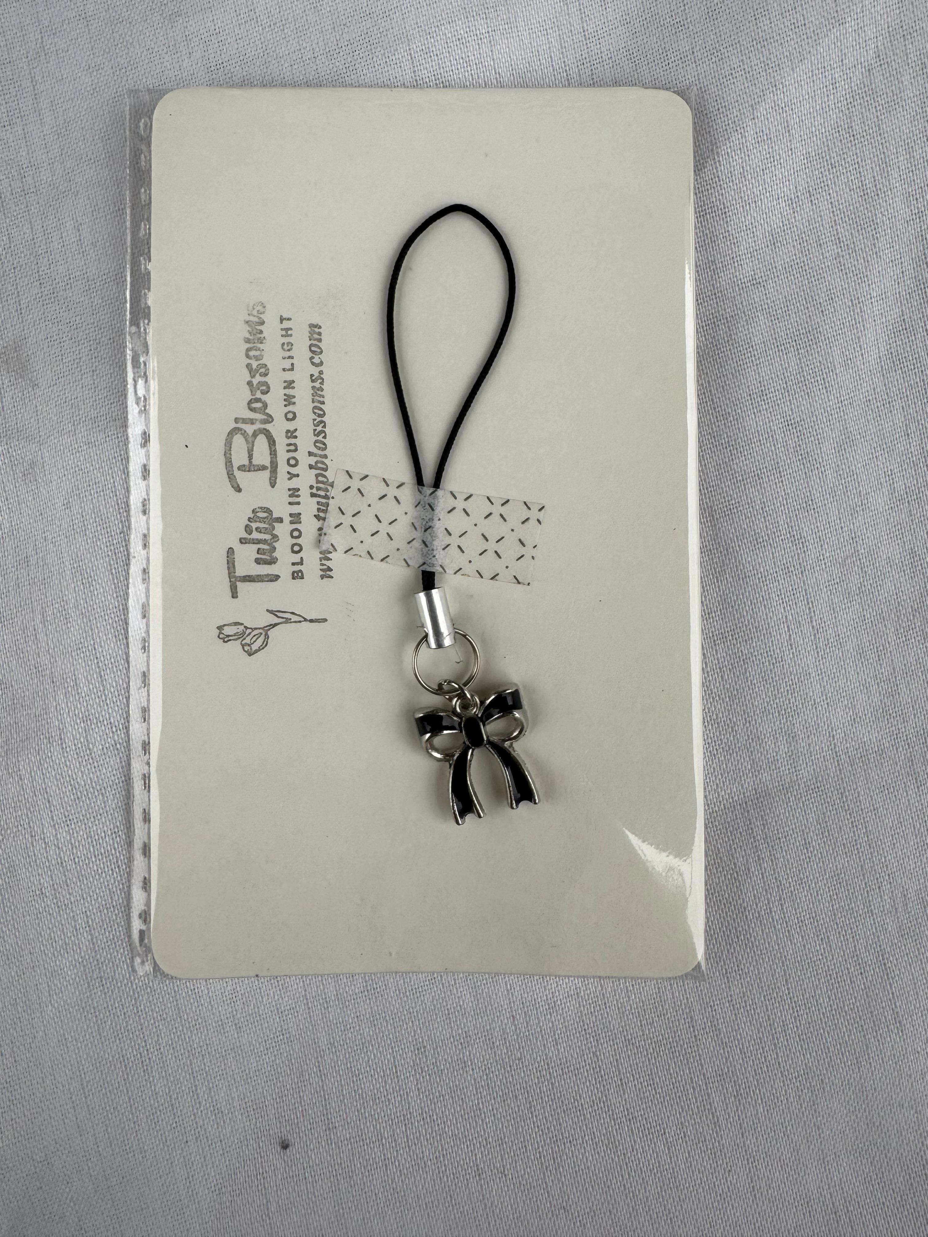 Black Bow Phone Charm