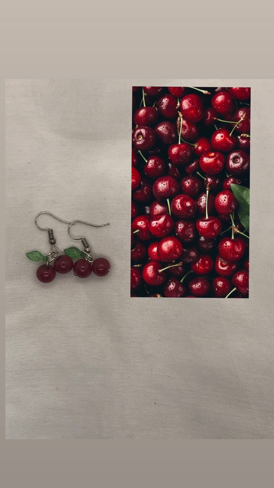 Solid Red Cherry Earrings