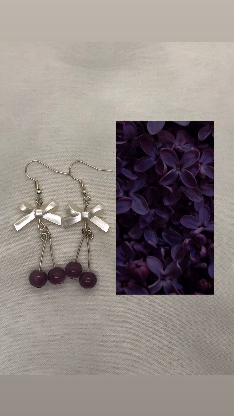 Plum Bow Cherry Earrings