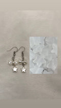 White Star Bow Earrings