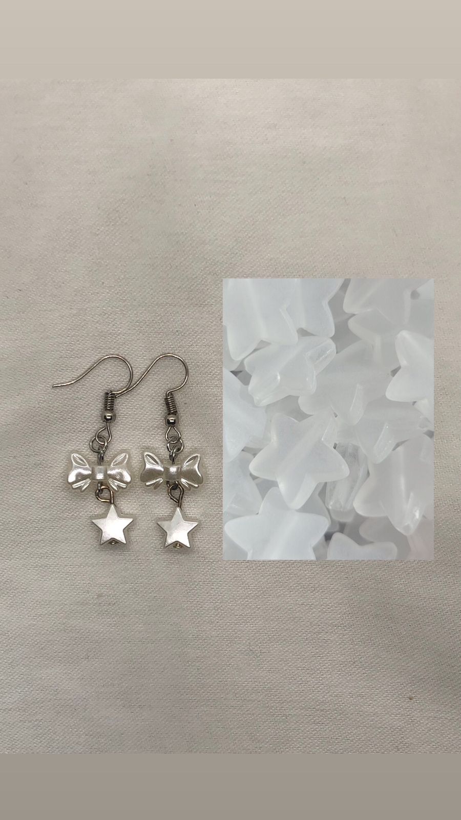 White Star Bow Earrings