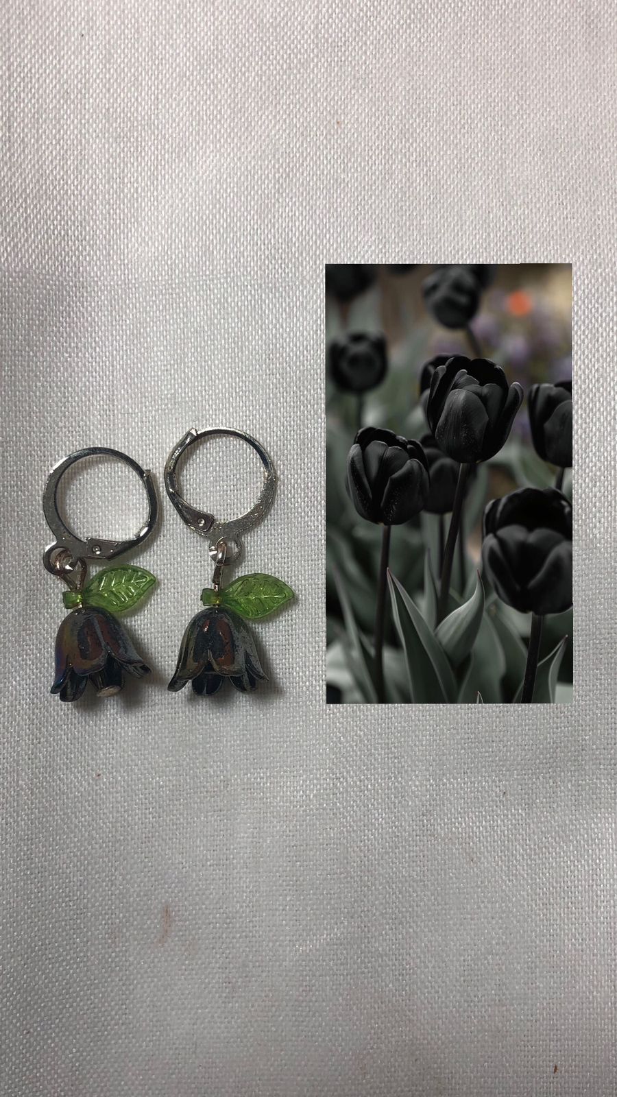 Black Bellflower Earrings