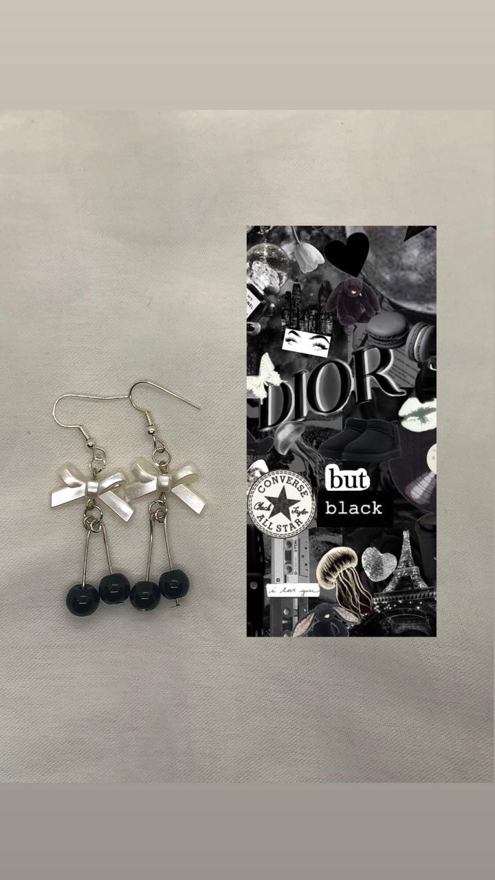 Black Bow Earrings