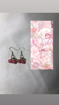 Pink cherry earrings