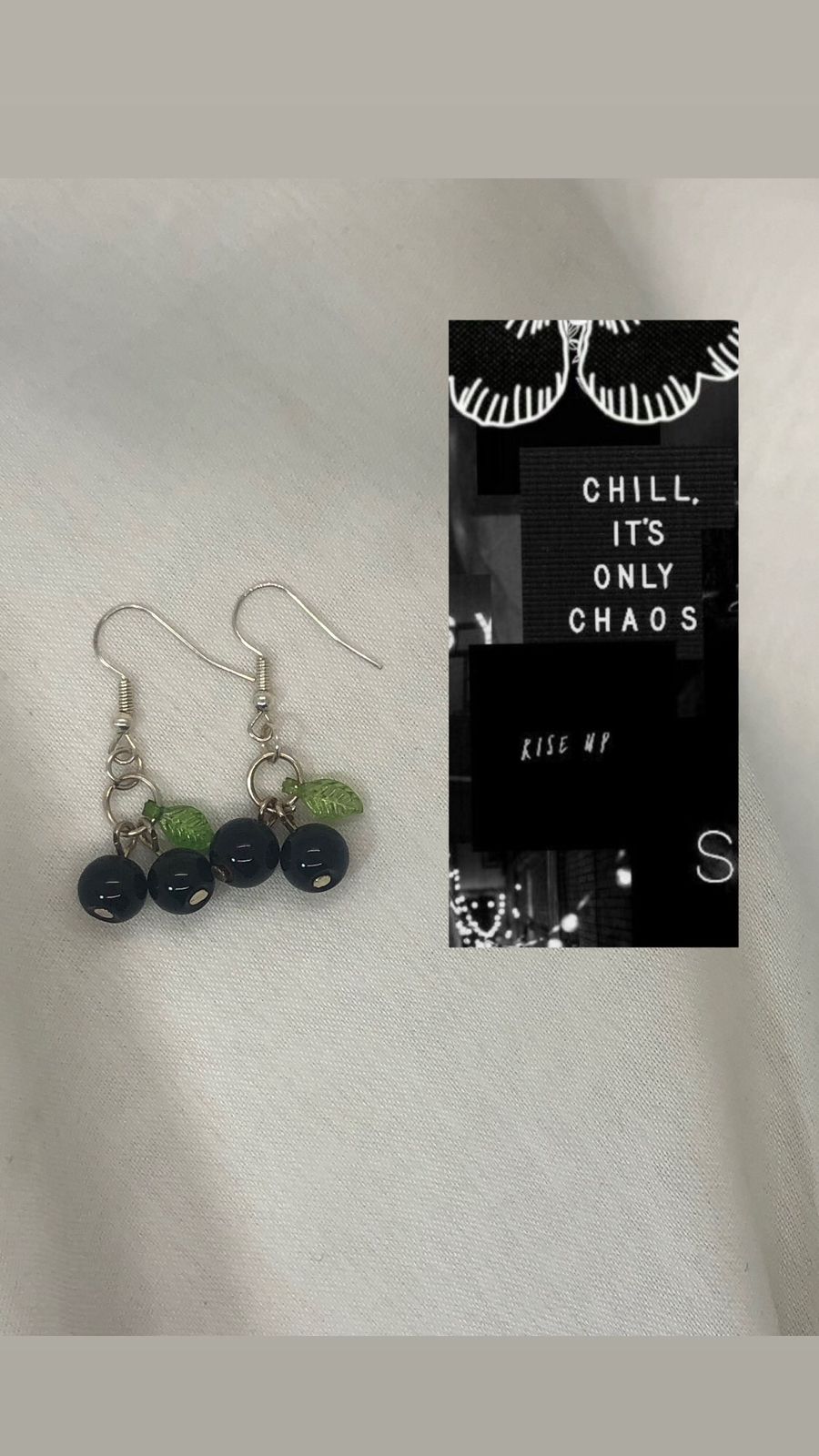 Black Cherry Earrings (silver)