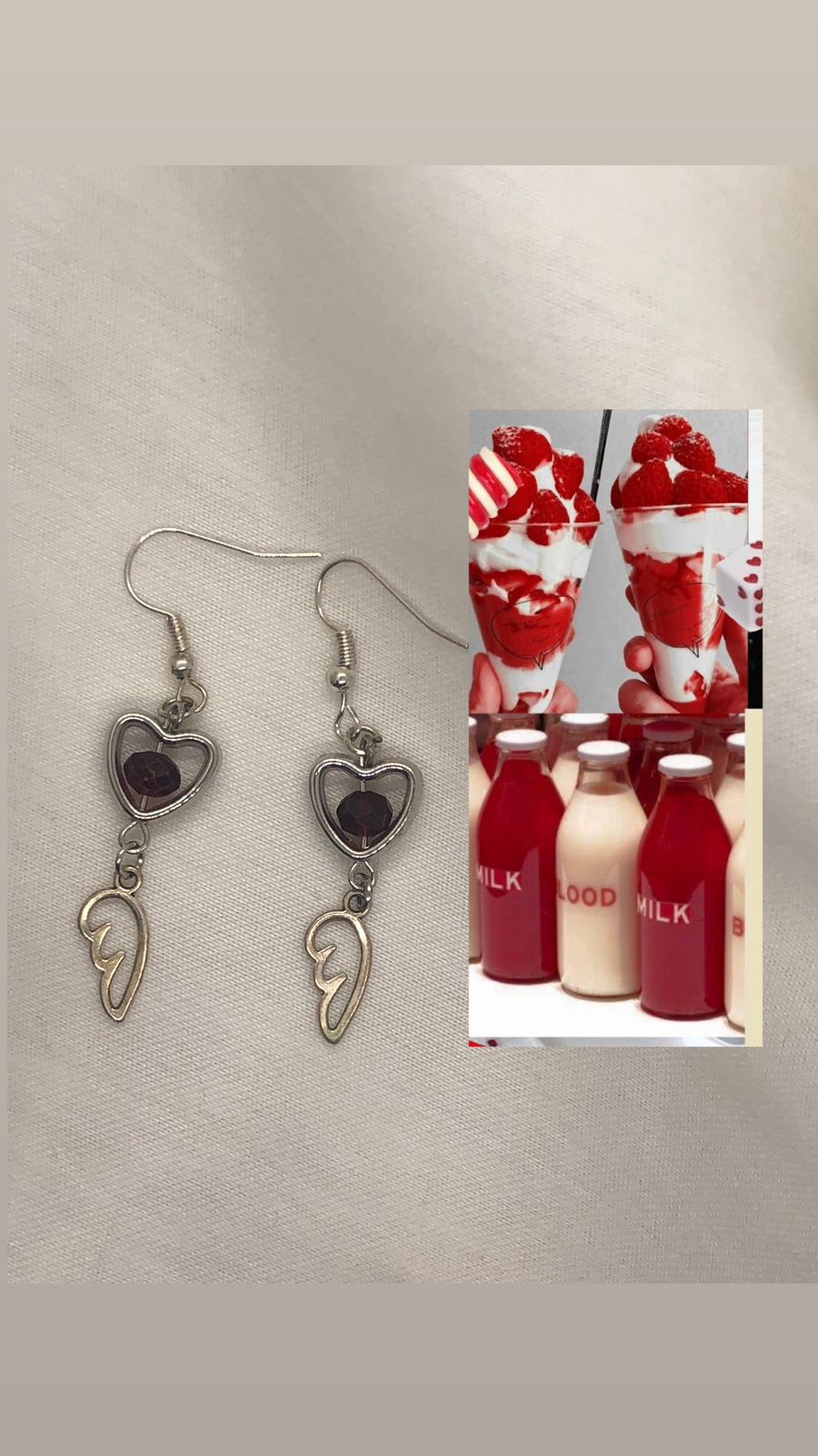 Red Heart Wings Earrings
