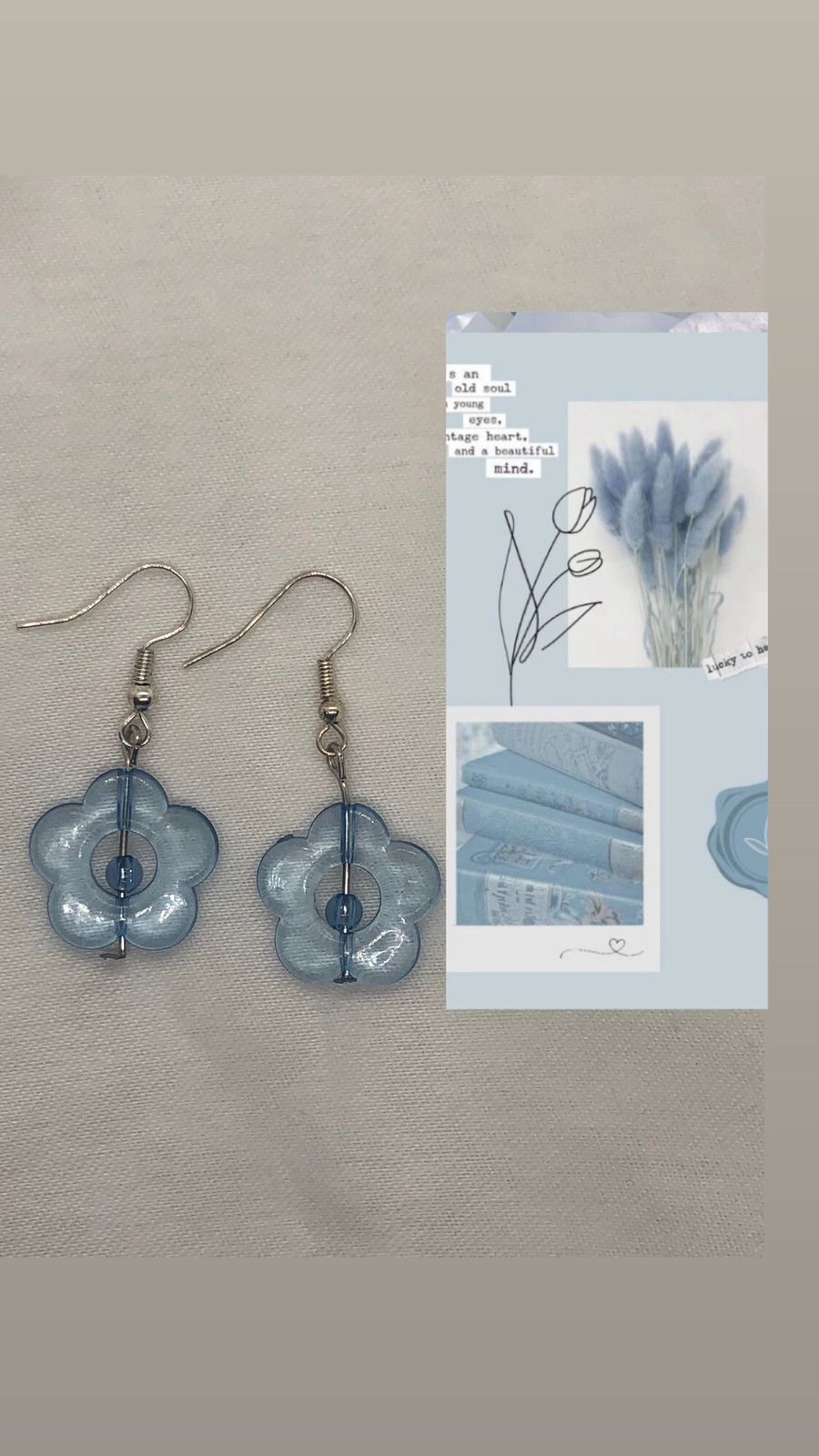 Blue Floral Earrings