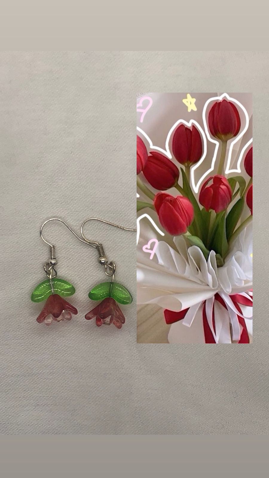 Red Tulips Earrings