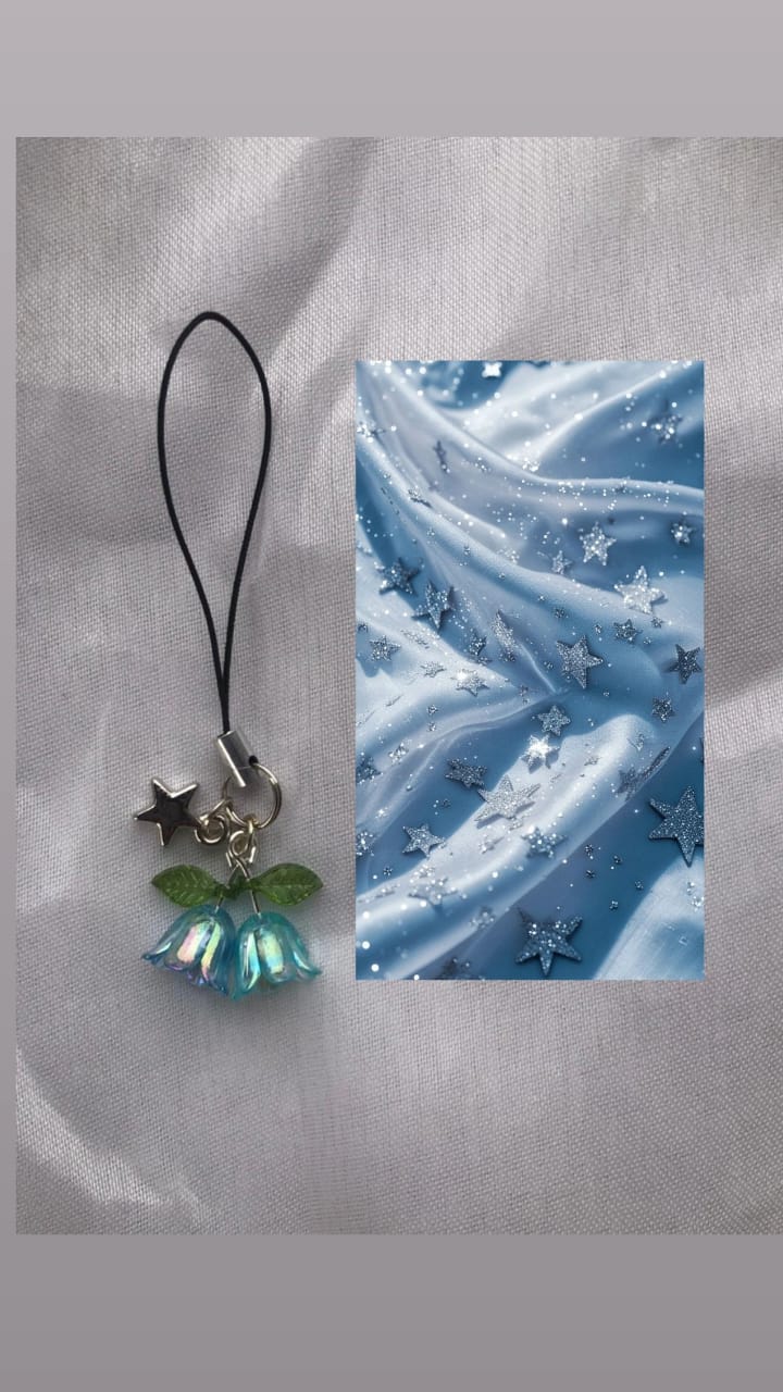 Blue Bellflowers Phone Charm