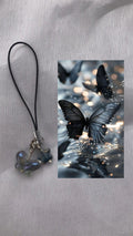 Black Butterfly star Phone Charm