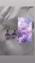 Purple Heart Earrings
