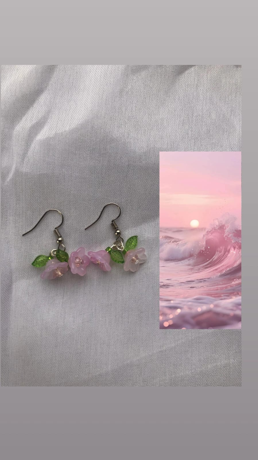 Pastel Pink Bellflowers Earrings