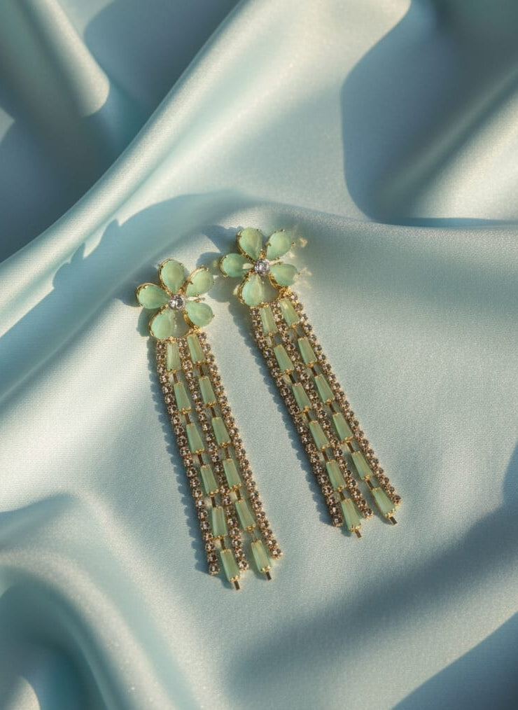 Green Statement Earrings