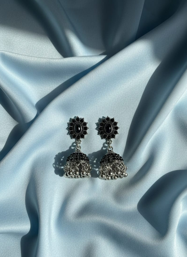 Black Jhumka Earrings