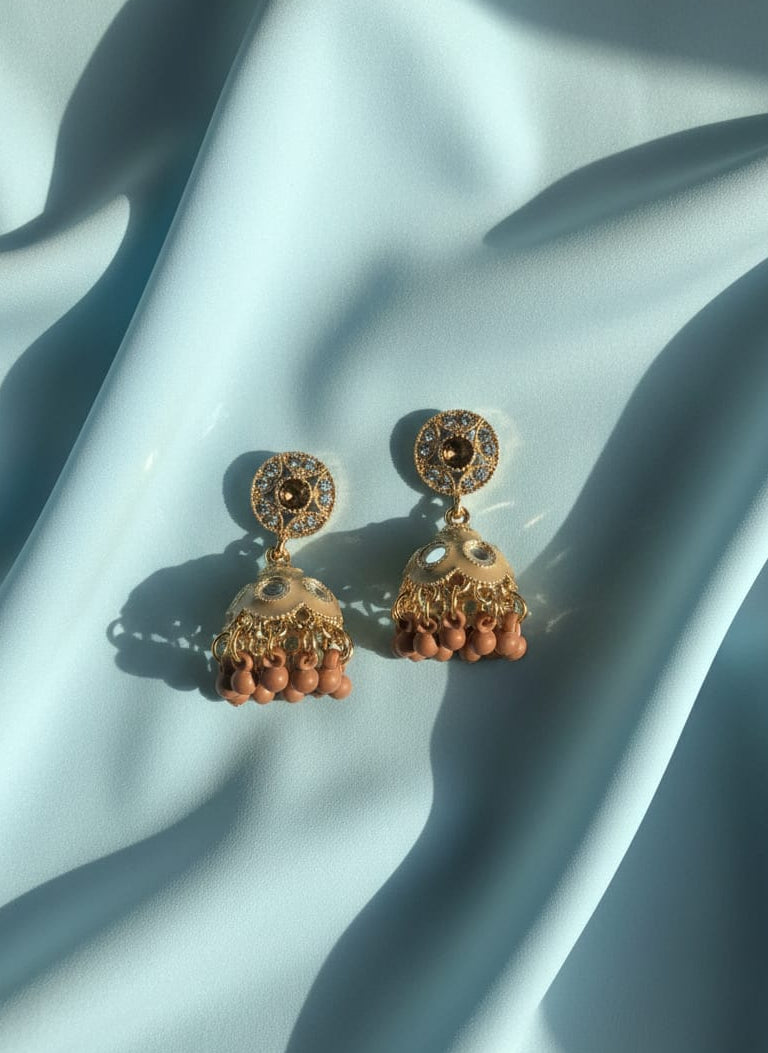 Brown Jhumka Earrings