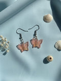 pastel orange butterfly earrings