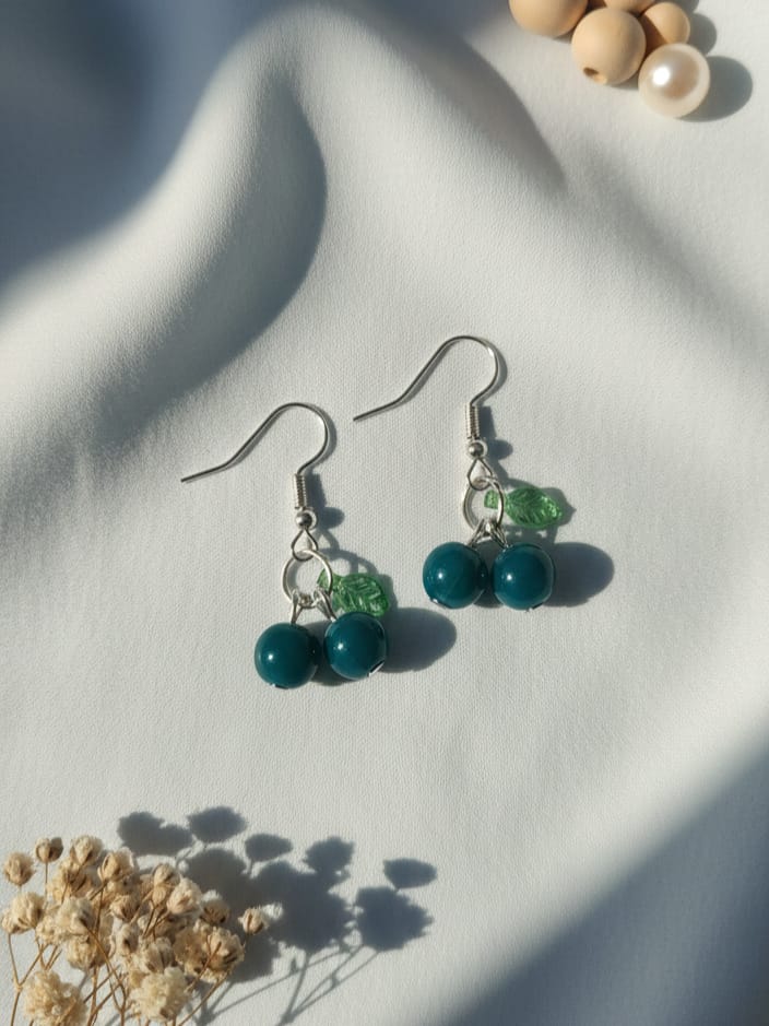 Green Cherry Earrings