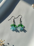 Blue Glass Tulips Earrings