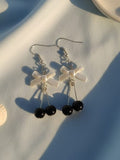 Black Bow Cherry Earrings