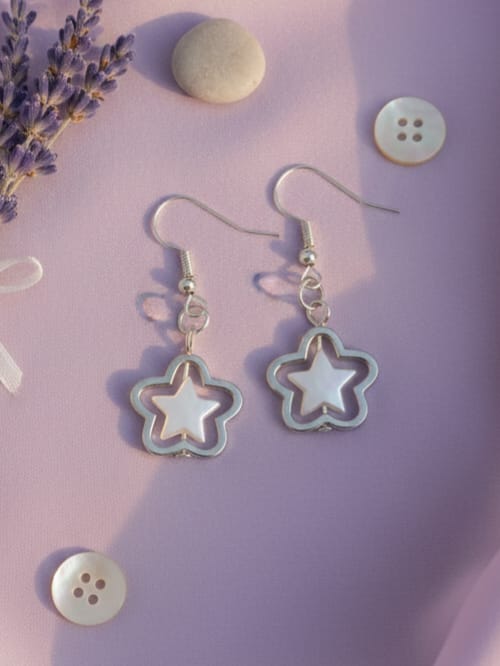 White Star Earrings