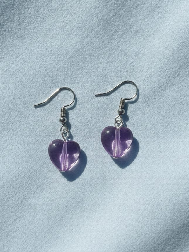 Purple Heart Earrings
