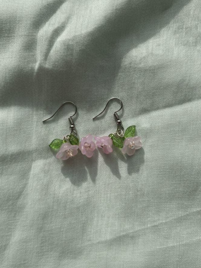 Pink bellflowers Earrings