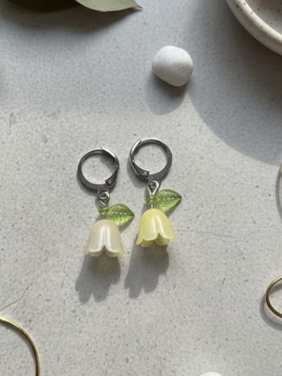 Yellow Tulip Earrings