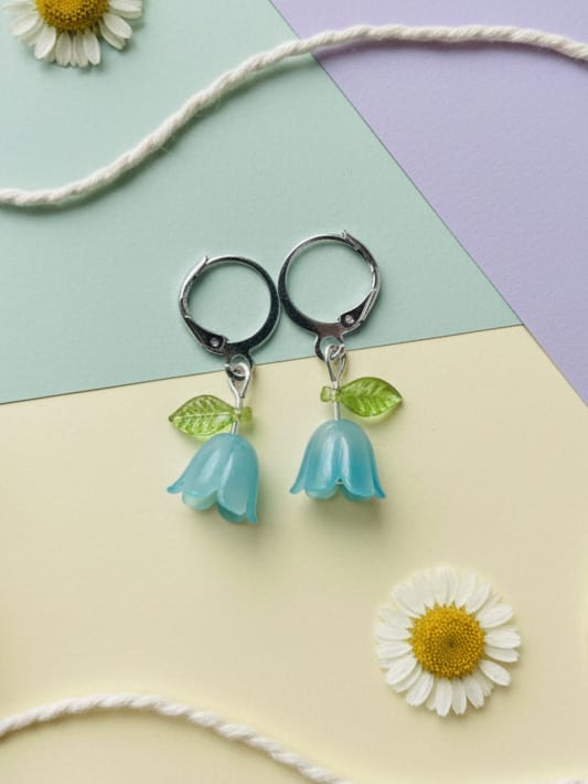 Blue Tulip Earrings