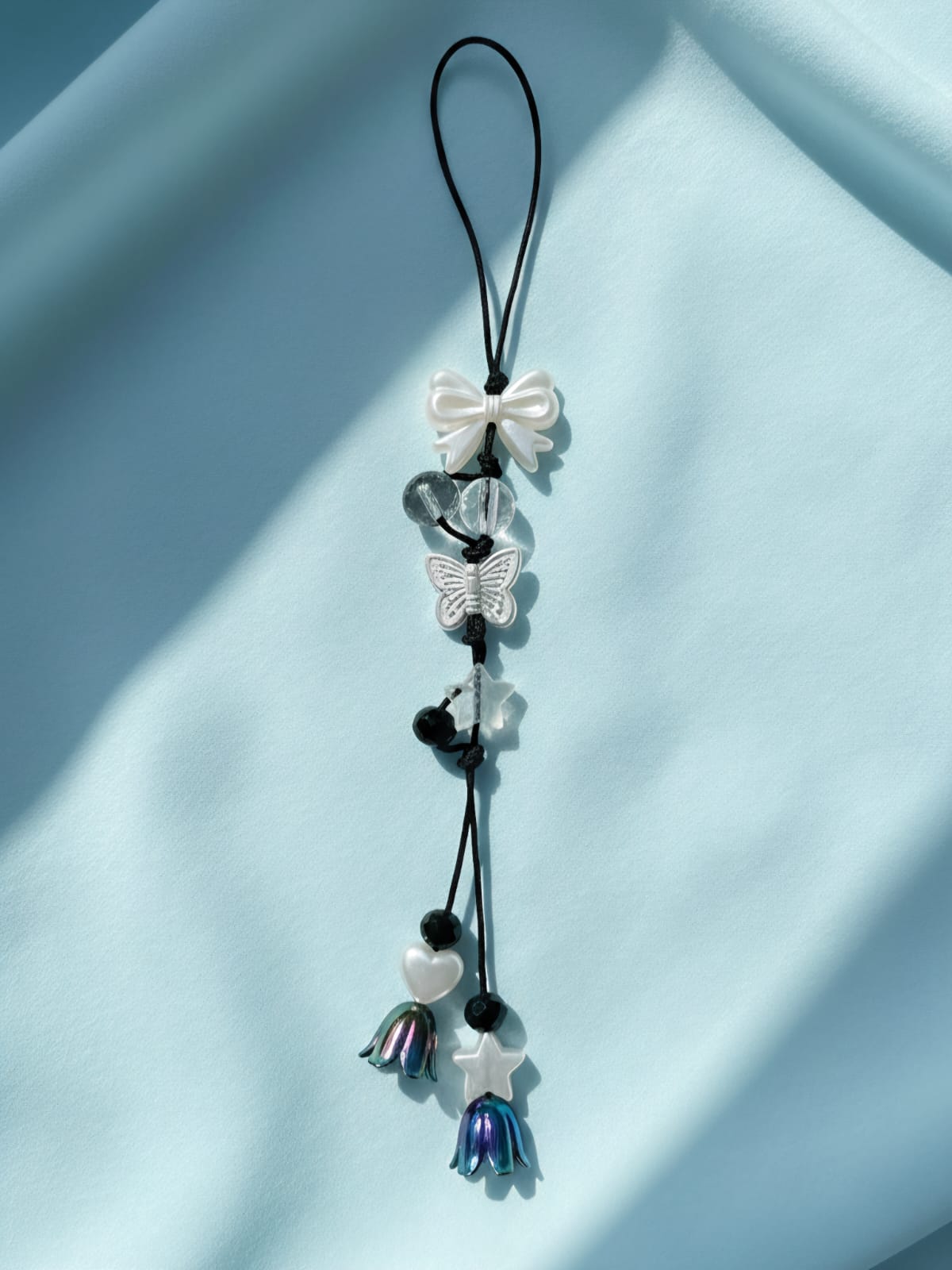 Black and White Bow Phone Charm